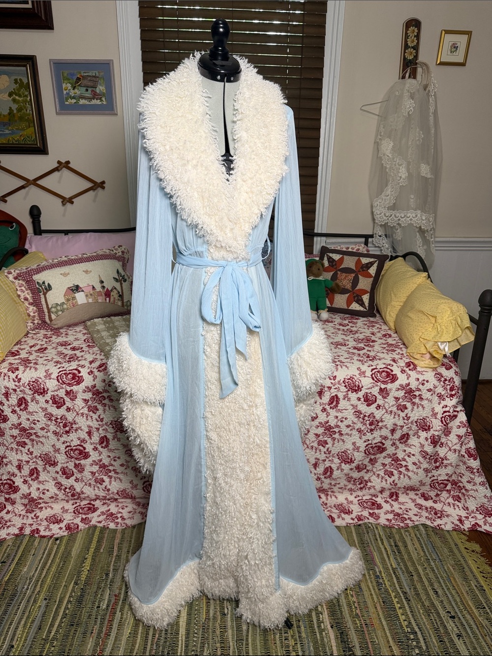 Martha May Sugar Thrillz Light Blue Robe with White Plush Trim